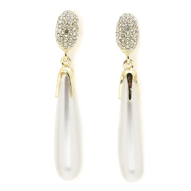 Limited-Time Jewelry Sale – Elegant Styles At Less White Color Gold Plated Pearls Drop Earring  And Girls For Women's
