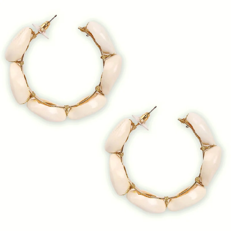 Exclusive Jewelry Discounts – Shop Now For Savings White Contemporary Hoop Earrings