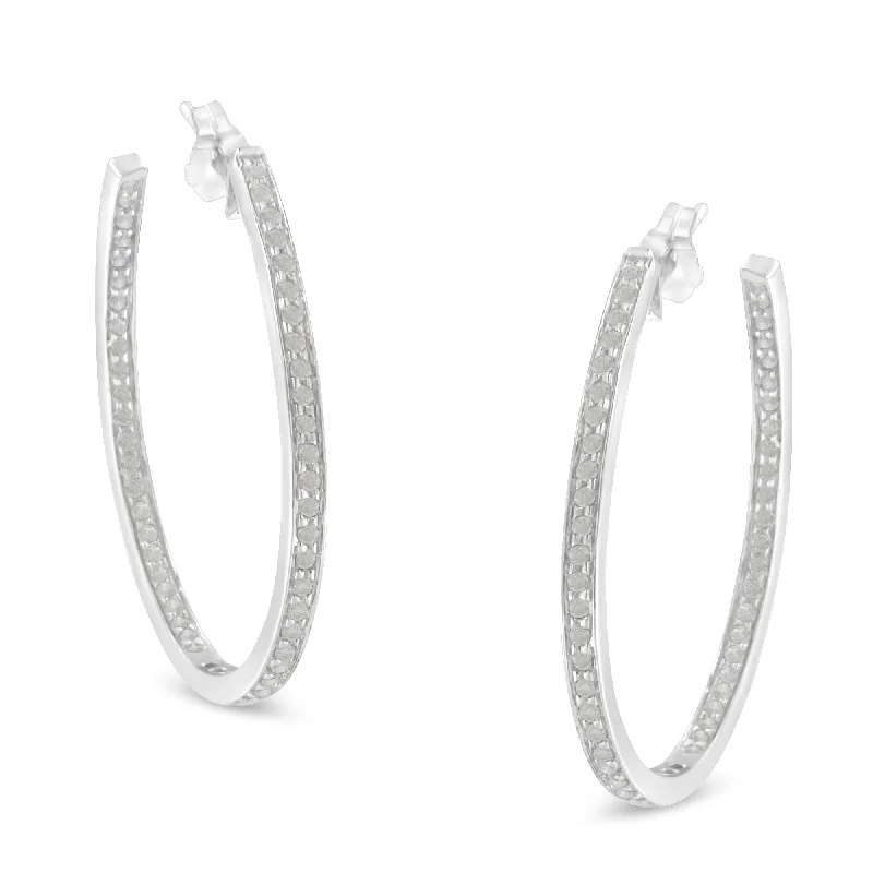 Discover Unique Jewelry With Special Limited-Time Offers 10k White Gold 1 cttw Diamond Inside-Out Hoop Earrings Discover Unique Jewelry With Special Limited-Time Offers 10k White Gold 1 cttw Diamond Inside-Out Hoop Earrings