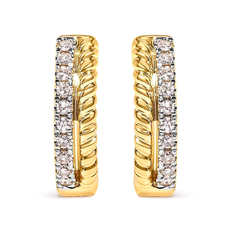 Elegant Necklaces And Bracelets At Limited-Time Offers 10K Yellow Gold 1/10 Cttw Diamond and Rope Twist Huggy Hoop Earrings Elegant Necklaces And Bracelets At Limited-Time Offers 10K Yellow Gold 1/10 Cttw Diamond and Rope Twist Huggy Hoop Earrings