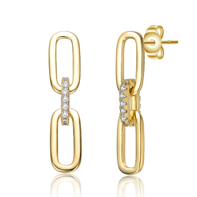 Glamorous Jewelry, Glamorous Deals – Shop Now 14k Gold Plated with Cubic Zirconia Triple Chain Drop Earrings Glamorous Jewelry, Glamorous Deals – Shop Now 14k Gold Plated with Cubic Zirconia Triple Chain Drop Earrings