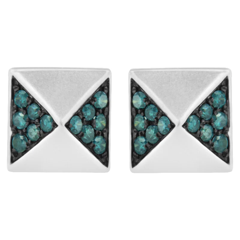 Once-A-Year Jewelry Sale – Grab Your Favorites Now 14K White Gold 1/4 Cttw Treated Blue Diamond Pyramid Stud Earring Once-A-Year Jewelry Sale – Grab Your Favorites Now 14K White Gold 1/4 Cttw Treated Blue Diamond Pyramid Stud Earring