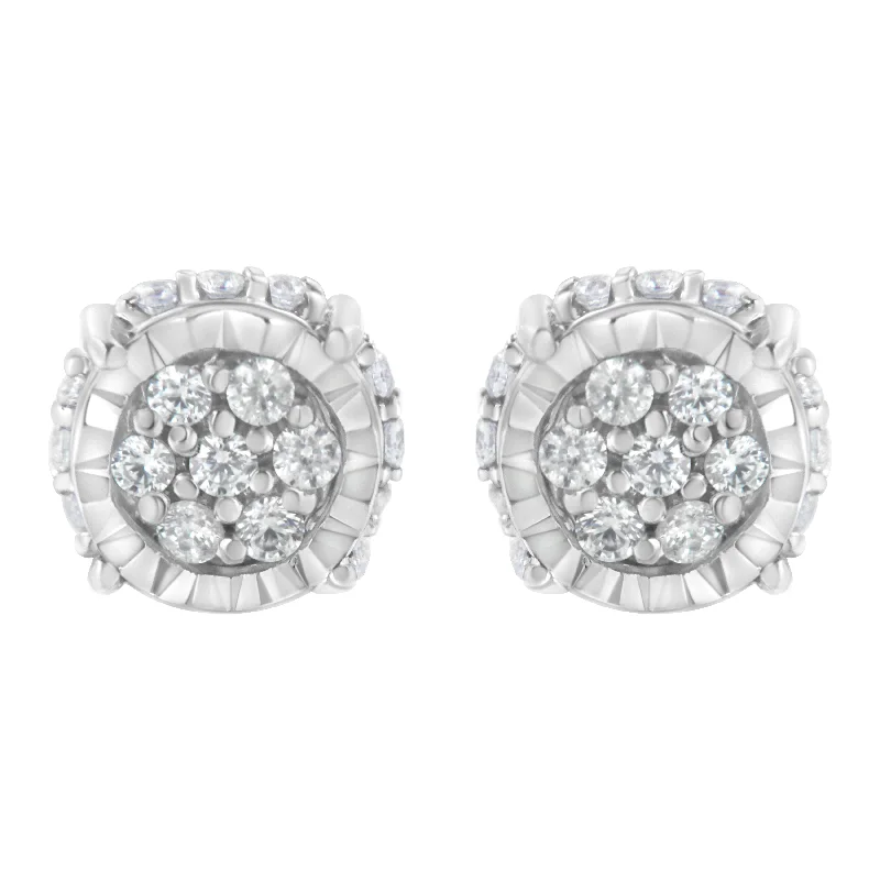 Fashion-Forward Jewelry At Exclusive Discounts .925 Sterling Silver 1/3 cttw Round-cut Diamond Floral Stud Earring Fashion-Forward Jewelry At Exclusive Discounts .925 Sterling Silver 1/3 cttw Round-cut Diamond Floral Stud Earring