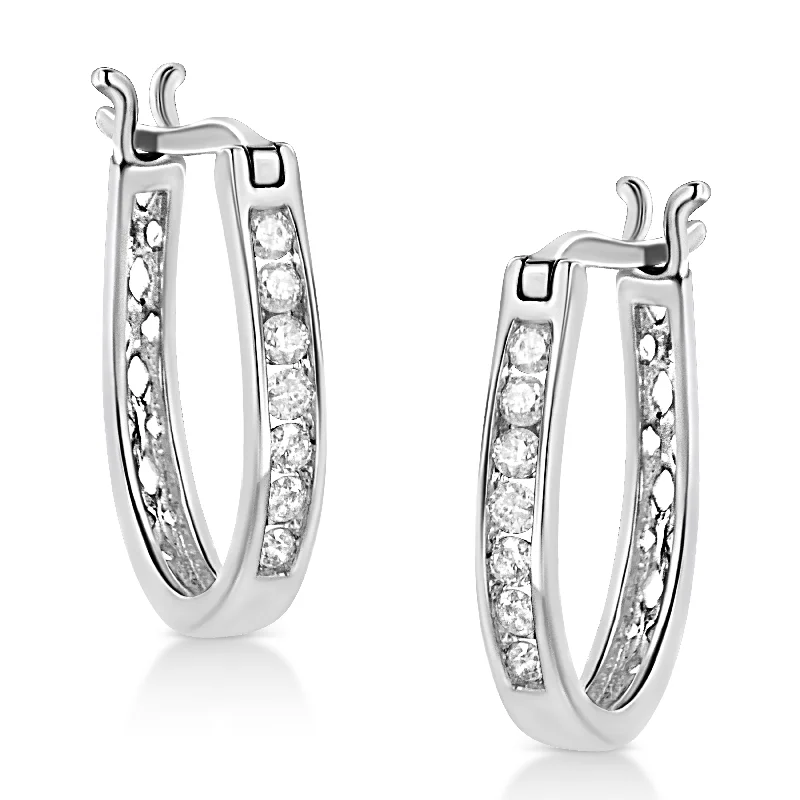 Limited-Stock Jewelry Sale – Shop Before It's Gone .925 Sterling Silver 1/4 Cttw Diamond Leverback 3/4" Inch Hoop Earrings Limited-Stock Jewelry Sale – Shop Before It's Gone .925 Sterling Silver 1/4 Cttw Diamond Leverback 3/4" Inch Hoop Earrings