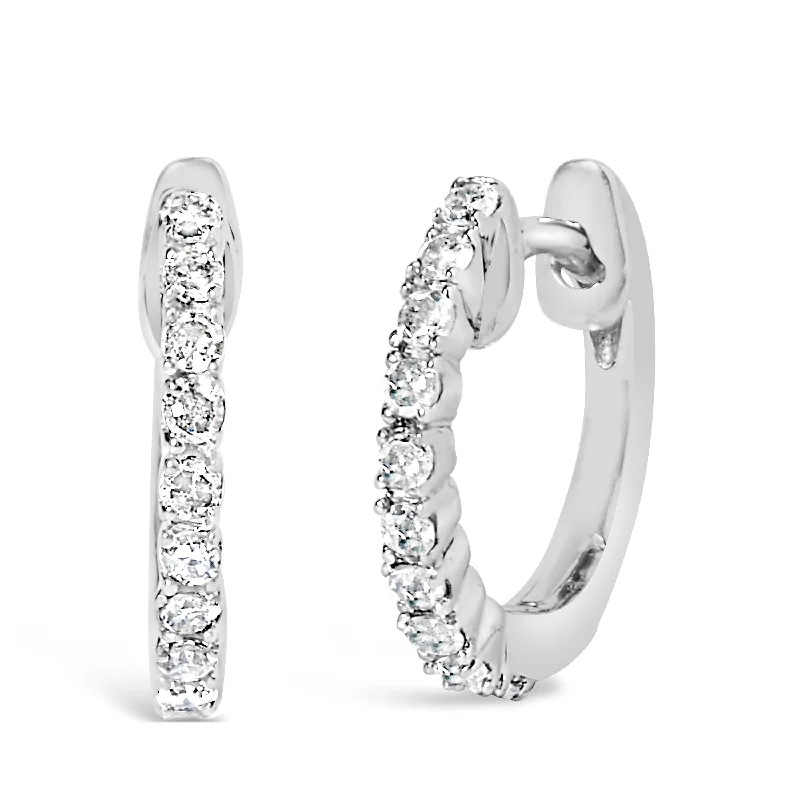 Accessorize For Less – Luxury Jewelry At Affordable Prices .925 Sterling Silver 1/6 Cttw Diamond Petite Hoop Earrings Accessorize For Less – Luxury Jewelry At Affordable Prices .925 Sterling Silver 1/6 Cttw Diamond Petite Hoop Earrings