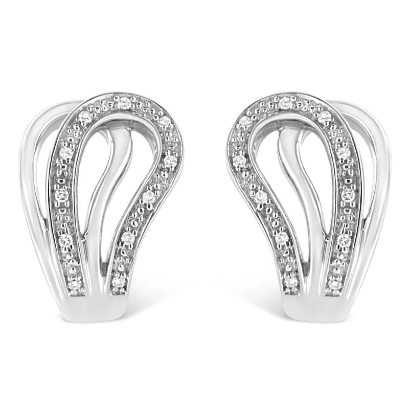 Everyday Jewelry Essentials Now On Sale .925 Sterling Silver Pave-Set Diamond Accent Horseshoe Hoop Earring Everyday Jewelry Essentials Now On Sale .925 Sterling Silver Pave-Set Diamond Accent Horseshoe Hoop Earring
