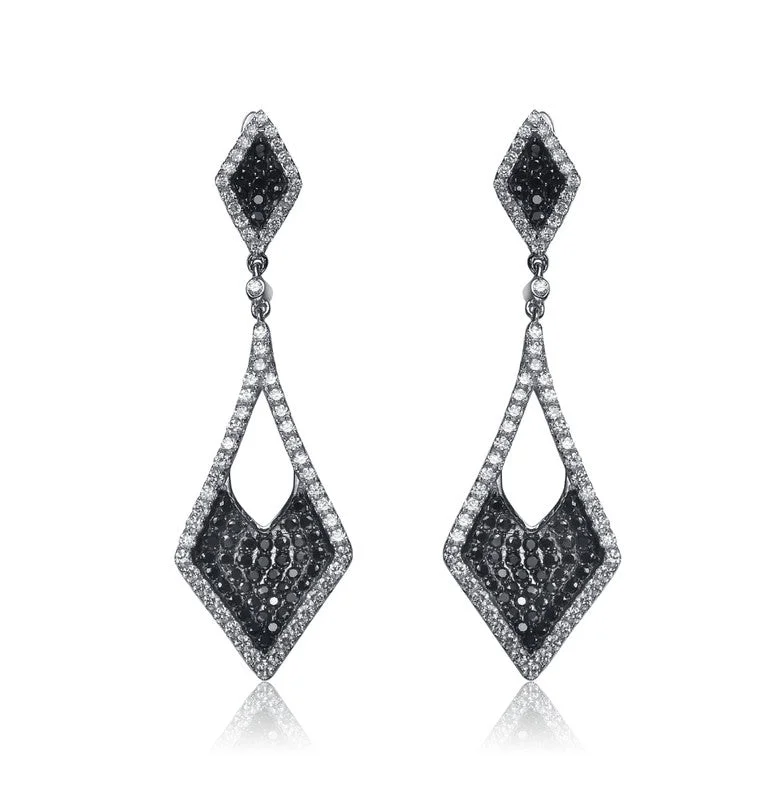 Timeless Elegance, Temporary Discounts – Act Fast GENEVIVE Sterling Silver Black Plated Cubic Zirconia Drop Earrings Timeless Elegance, Temporary Discounts – Act Fast GENEVIVE Sterling Silver Black Plated Cubic Zirconia Drop Earrings