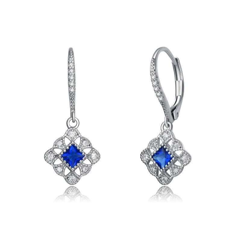 Shop Signature Jewelry Styles At Exclusive Prices GENEVIVE Sterling Silver Sapphire Cubic Zirconia Filigree Drop Earrings Shop Signature Jewelry Styles At Exclusive Prices GENEVIVE Sterling Silver Sapphire Cubic Zirconia Filigree Drop Earrings