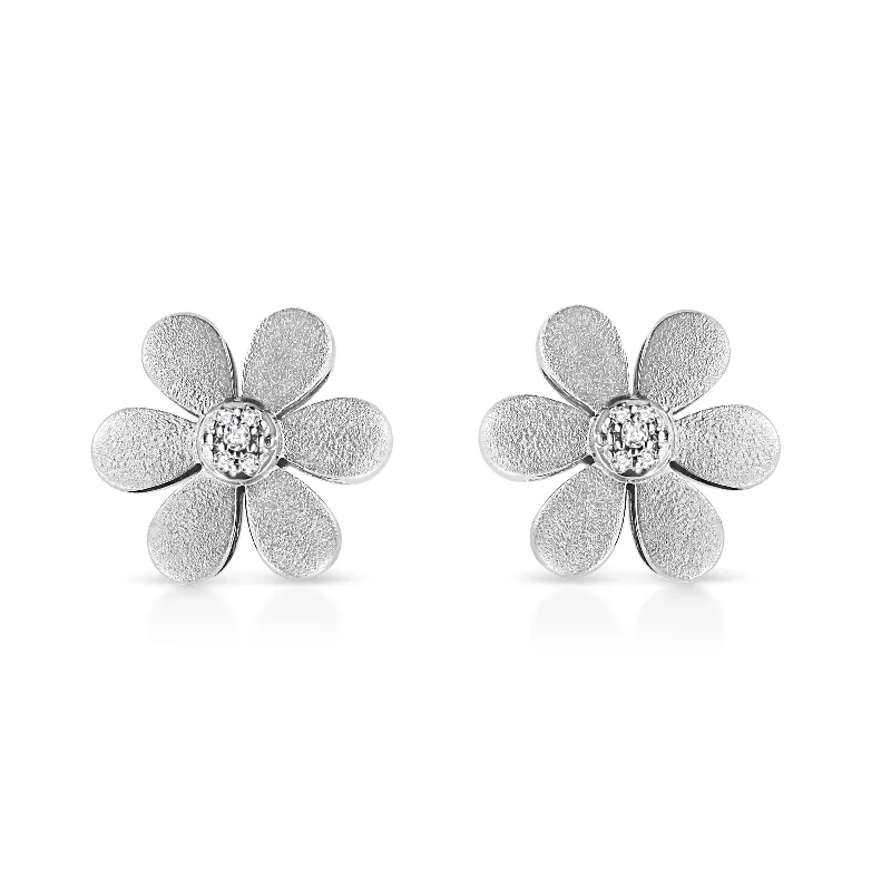 Elevate Your Jewelry Collection With Limited-Time Savings Matte Finished .925 Sterling Silver Diamond Accent Flower Hoop Stud Earring Elevate Your Jewelry Collection With Limited-Time Savings Matte Finished .925 Sterling Silver Diamond Accent Flower Hoop Stud Earring