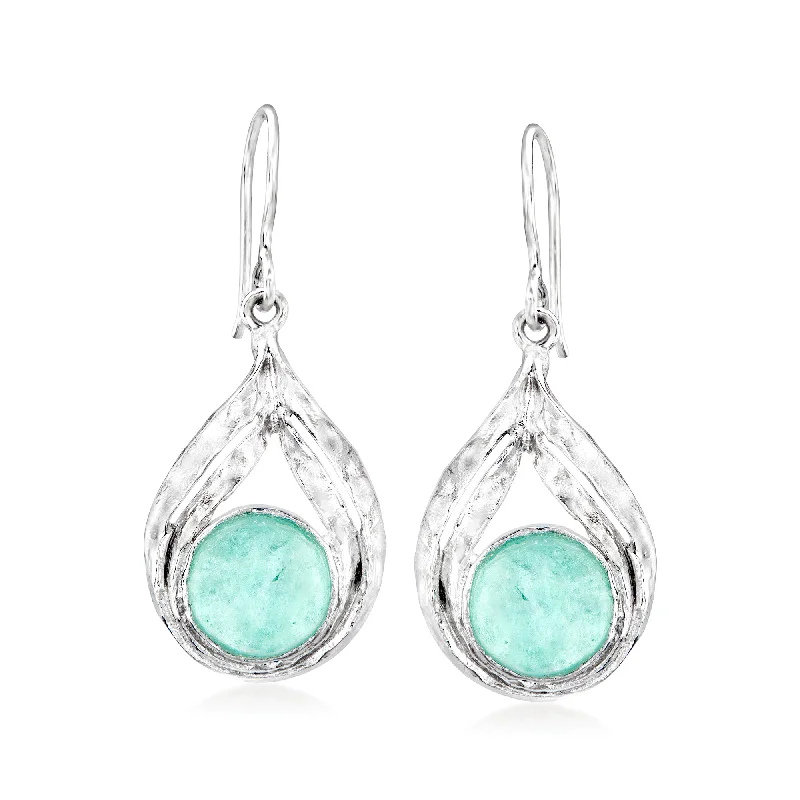 Shop Fine Jewelry With Amazing Deals Ross-Simons Aqua Roman Glass Drop Earrings in Sterling Silver Shop Fine Jewelry With Amazing Deals Ross-Simons Aqua Roman Glass Drop Earrings in Sterling Silver