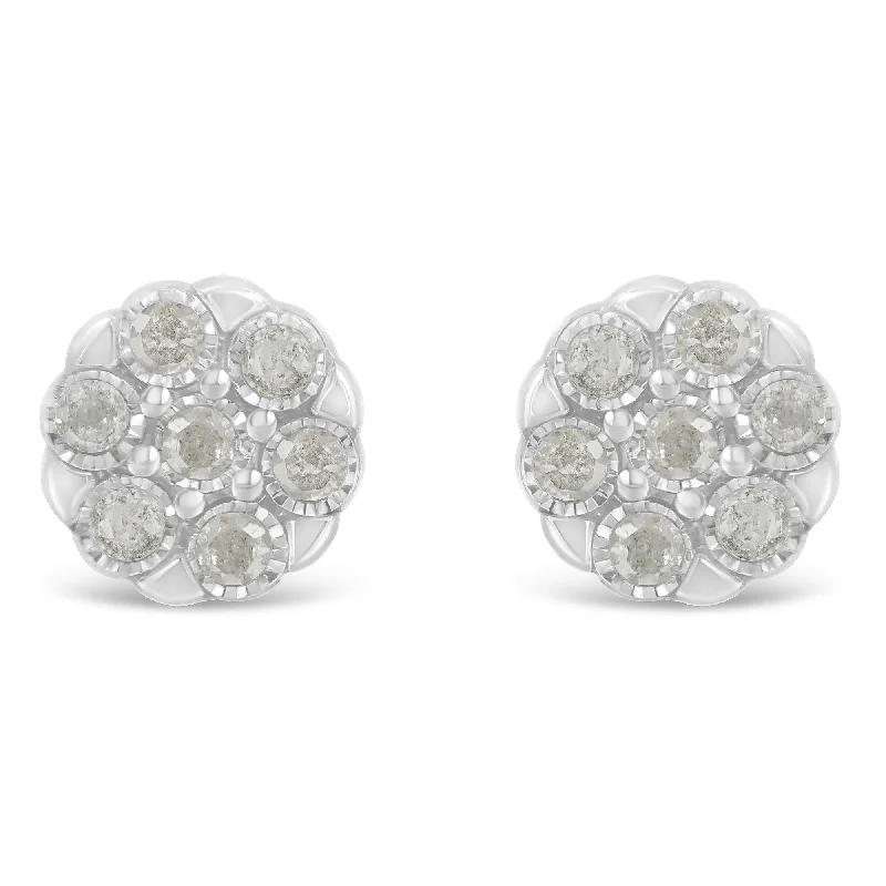 Shine In Style – Shop Jewelry Discounts Today Sterling Silver Rose-Cut Diamond Floral Cluster Stud Earring Shine In Style – Shop Jewelry Discounts Today Sterling Silver Rose-Cut Diamond Floral Cluster Stud Earring