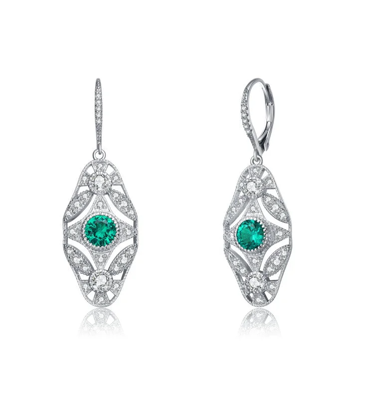 Sparkle On A Budget – Fine Jewelry For Less Sterling Silver White Gold Plated With Colored Cubic Zirconia Wreath Leverback Earrings Sparkle On A Budget – Fine Jewelry For Less Sterling Silver White Gold Plated With Colored Cubic Zirconia Wreath Leverback Earrings
