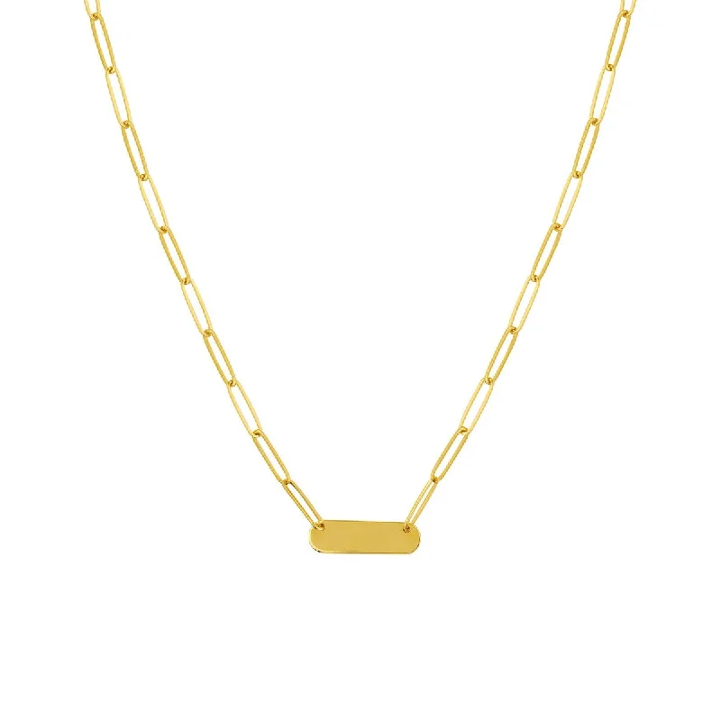 Holiday Jewelry Sale – Perfect Gifts At The Best Prices 14K Yellow Gold Bar Pendant Paperclip Chain Necklace Holiday Jewelry Sale – Perfect Gifts At The Best Prices 14K Yellow Gold Bar Pendant Paperclip Chain Necklace