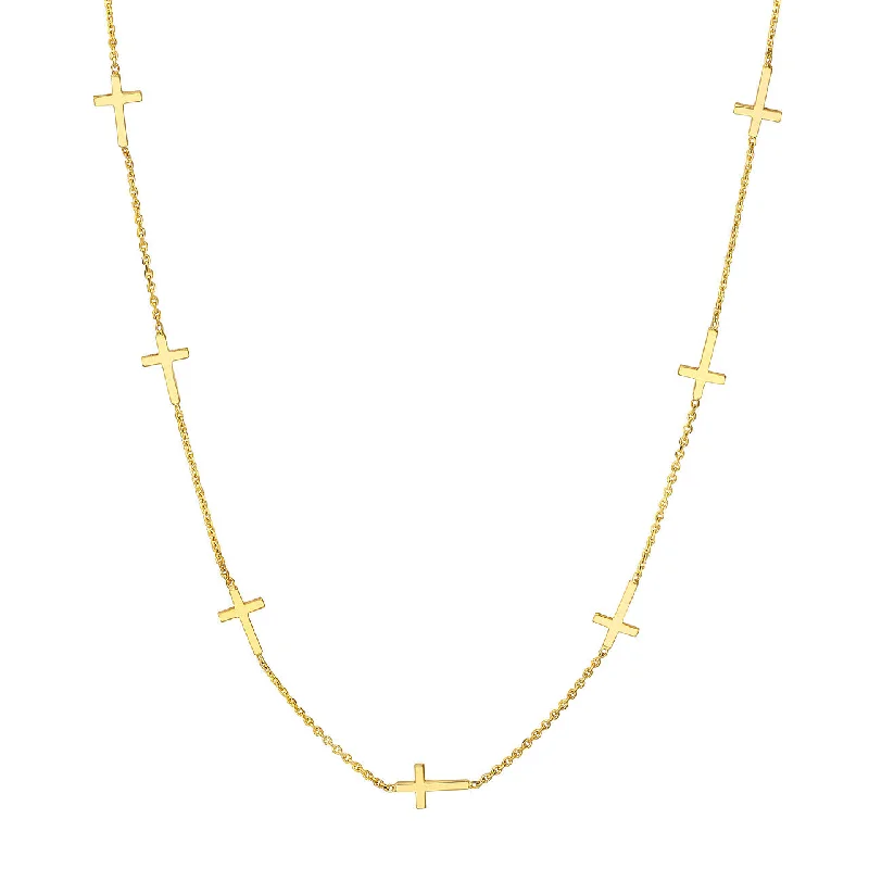 Best-Selling Jewelry Now Available At Special Deals 14K Yellow Gold Mini Cross Station Necklace Best-Selling Jewelry Now Available At Special Deals 14K Yellow Gold Mini Cross Station Necklace