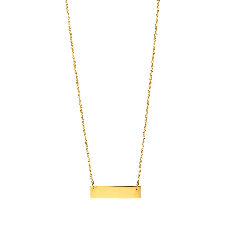 Exclusive Jewelry Sale – Shine For Less 22K Gold Plated Bar Pendant Necklace