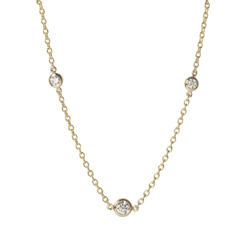 Breathtaking Jewelry, Breathtaking Prices .36ct Diamond by the Yard 3 Station 14K Yellow Gold Necklace Breathtaking Jewelry, Breathtaking Prices .36ct Diamond by the Yard 3 Station 14K Yellow Gold Necklace