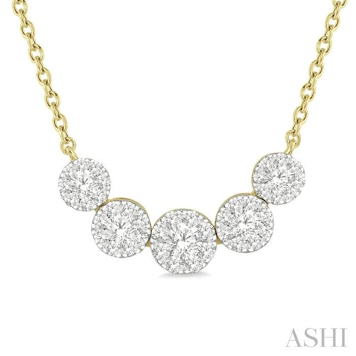 Breathtaking Jewelry, Breathtaking Prices ROUND SHAPE 5 STONE LOVEBRIGHT ESSENTIAL DIAMOND SMILE NECKLACE Breathtaking Jewelry, Breathtaking Prices ROUND SHAPE 5 STONE LOVEBRIGHT ESSENTIAL DIAMOND SMILE NECKLACE