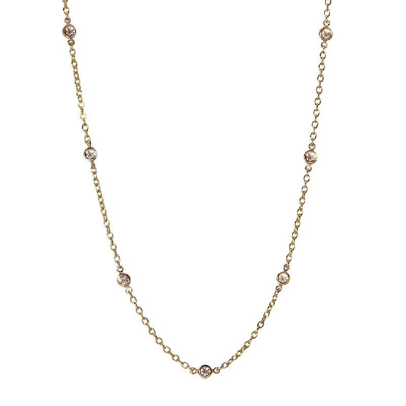 Exclusive Online Discounts On Stylish Jewelry .56ct Diamond by the Yard 14 Station 14K Yellow Gold Necklace Exclusive Online Discounts On Stylish Jewelry .56ct Diamond by the Yard 14 Station 14K Yellow Gold Necklace