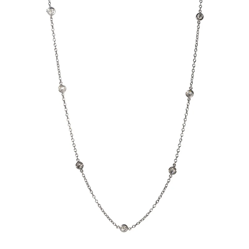 Buy More, Save More On Stunning Jewelry Pieces .56ct Diamond by the Yard 7 Station 14K White Gold Necklace Buy More, Save More On Stunning Jewelry Pieces .56ct Diamond by the Yard 7 Station 14K White Gold Necklace