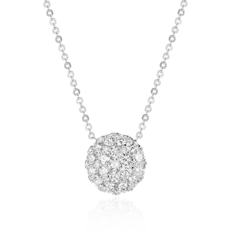 Stunning Jewelry At A Fraction Of The Price .79ct Round Diamond Cluster 14K Gold Necklace Stunning Jewelry At A Fraction Of The Price .79ct Round Diamond Cluster 14K Gold Necklace