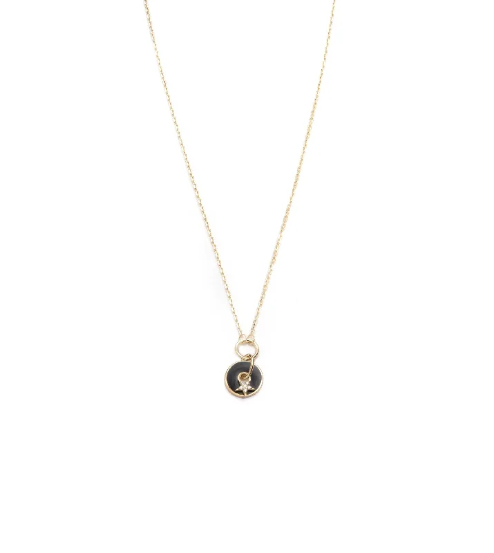 Versatile Layering Jewelry For Effortless Chic Black Star : Symbol Champleve Enamel Disk Drop Necklace Versatile Layering Jewelry For Effortless Chic Black Star : Symbol Champleve Enamel Disk Drop Necklace