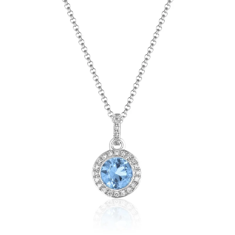 Shine In Style – Shop Jewelry Discounts Today Blue Topaz & Diamond Halo 14K White Gold Martini Necklace Shine In Style – Shop Jewelry Discounts Today Blue Topaz & Diamond Halo 14K White Gold Martini Necklace