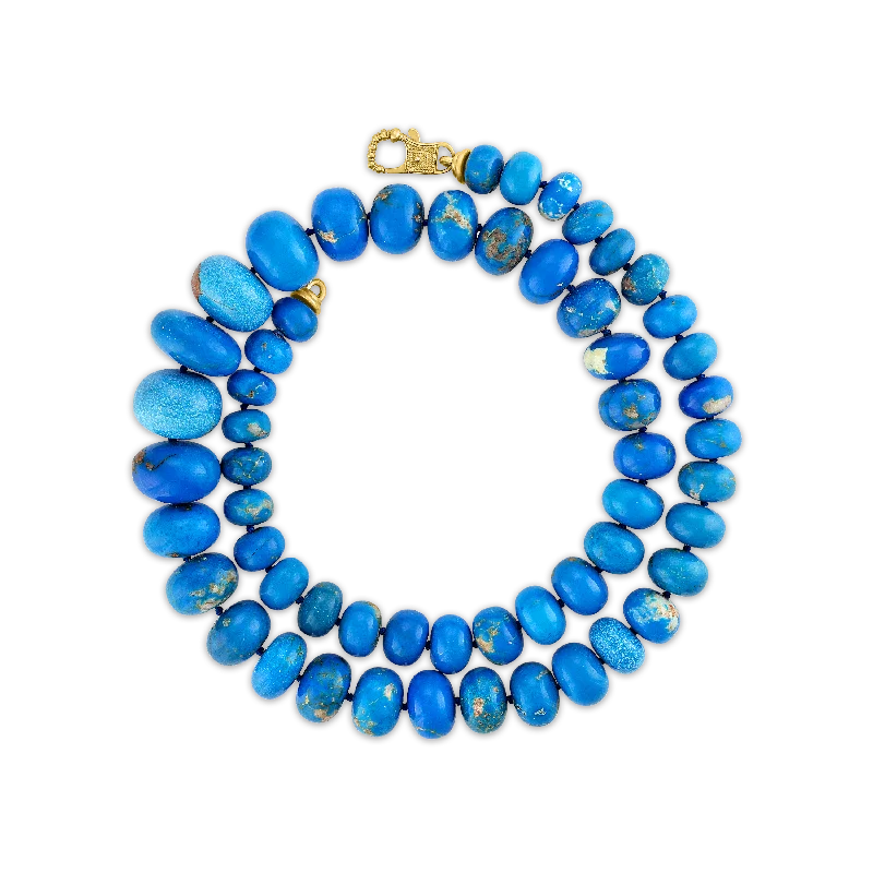 Trending Jewelry Now At Unbeatable Prices Ceruleite Strand with Fibula Clasp