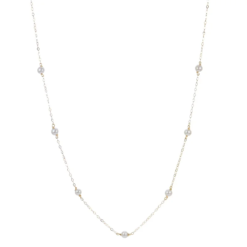 Shop Jewelry That Shines Without The High Price Child 4mm Freshwater Pearl Station 14K Yellow Gold Necklace Shop Jewelry That Shines Without The High Price Child 4mm Freshwater Pearl Station 14K Yellow Gold Necklace
