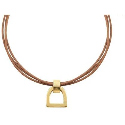Handcrafted Jewelry Sale – Unique Designs At Low Prices CXC Horseshoe Geo Pendant on Leather Cord- Gold-Omega Collection Handcrafted Jewelry Sale – Unique Designs At Low Prices CXC Horseshoe Geo Pendant on Leather Cord- Gold-Omega Collection
