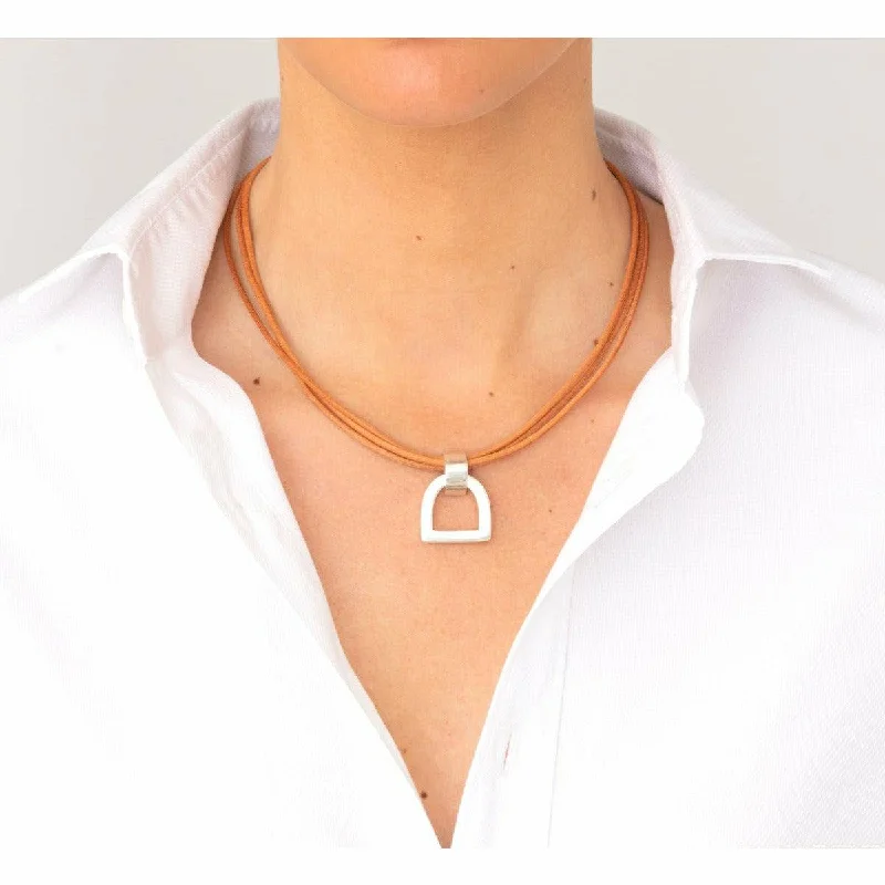 Premium Jewelry Now Available At Special Discounts CXC Horseshoe Geo Pendant on Leather Cord- Silver- Omega Collection Premium Jewelry Now Available At Special Discounts CXC Horseshoe Geo Pendant on Leather Cord- Silver- Omega Collection