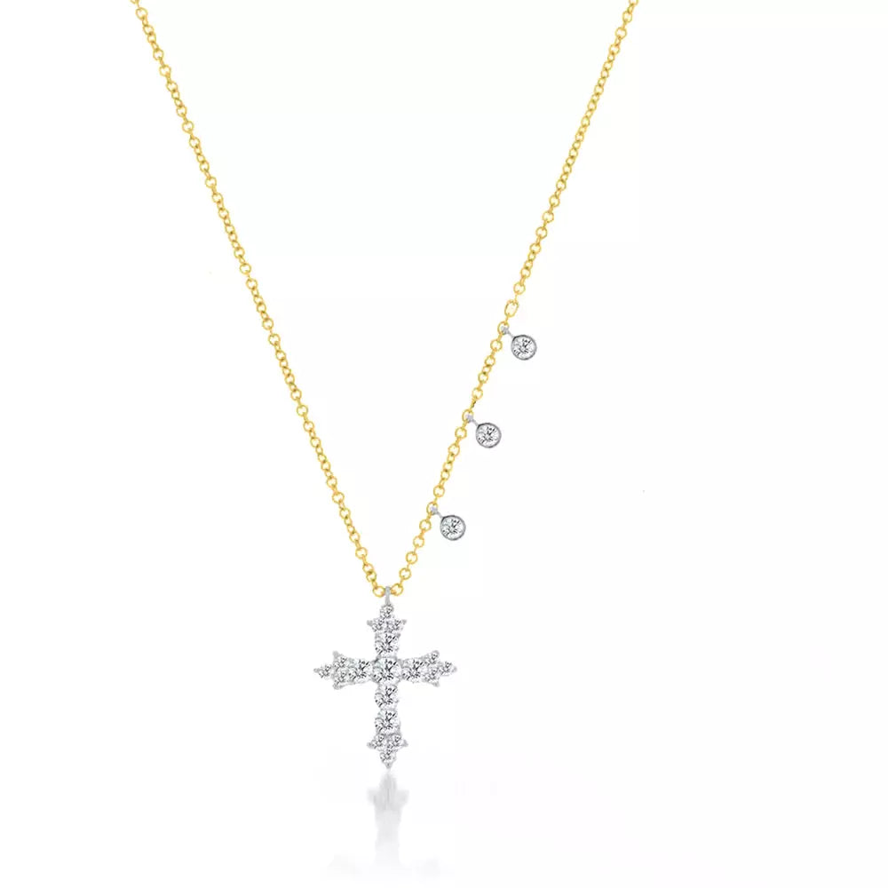 Sparkle For Less – Shop Our Limited-Time Jewelry Deals Meira T Yellow Gold and Diamond Cross with Off Centered Charms Sparkle For Less – Shop Our Limited-Time Jewelry Deals Meira T Yellow Gold and Diamond Cross with Off Centered Charms