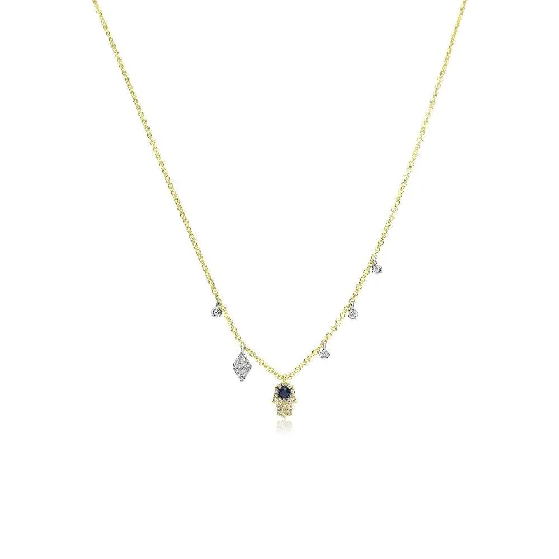 Elegant Rose Gold Jewelry For A Stylish Touch Meira T Dainty Hamsa Charm Necklace