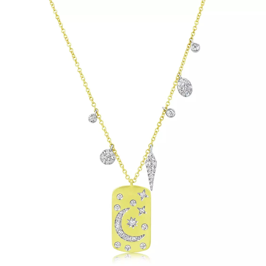 Personalized Jewelry Sale – Unique Gifts At Low Prices Meira T Yellow Gold and Diamond Celestial Dog Tag Necklace Personalized Jewelry Sale – Unique Gifts At Low Prices Meira T Yellow Gold and Diamond Celestial Dog Tag Necklace