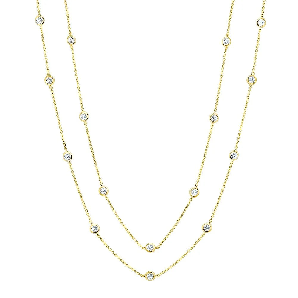 Timeless Jewelry Styles At Wallet-Friendly Prices Crislu Bezel 36" Necklace Finished in 18kt Yellow Gold Timeless Jewelry Styles At Wallet-Friendly Prices Crislu Bezel 36" Necklace Finished in 18kt Yellow Gold