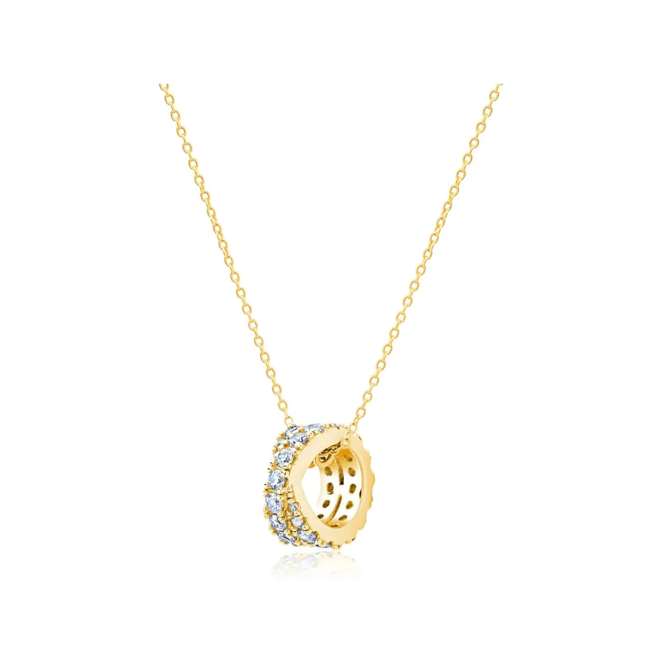 Get The Sparkle You Love At Prices You Adore CRISLU  Grace Criss Cross Rolling Pendant- Gold