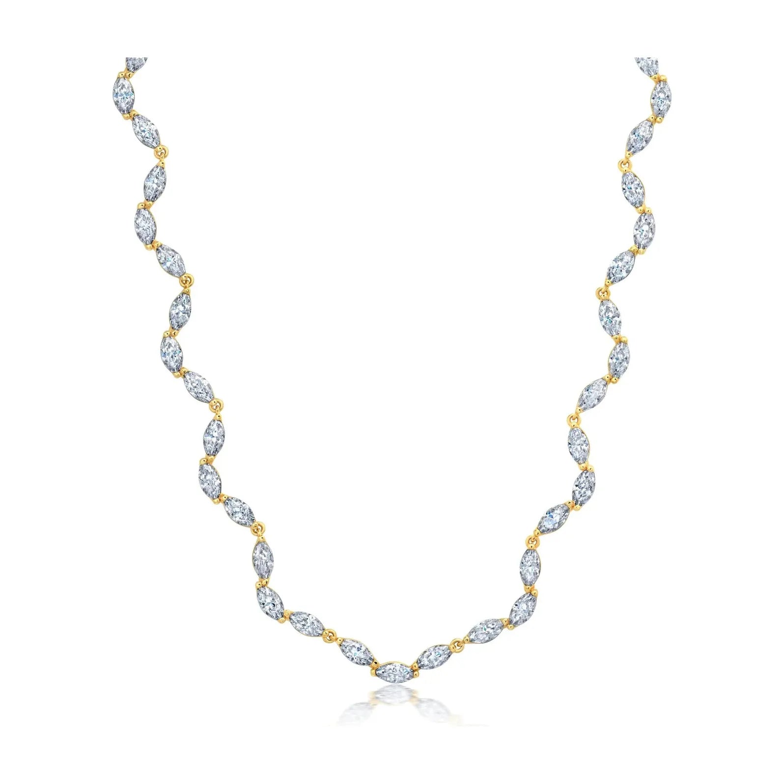 Elegant Necklaces And Bracelets At Limited-Time Offers CRISLU Marquis Tennis Necklace in Platinum Elegant Necklaces And Bracelets At Limited-Time Offers CRISLU Marquis Tennis Necklace in Platinum
