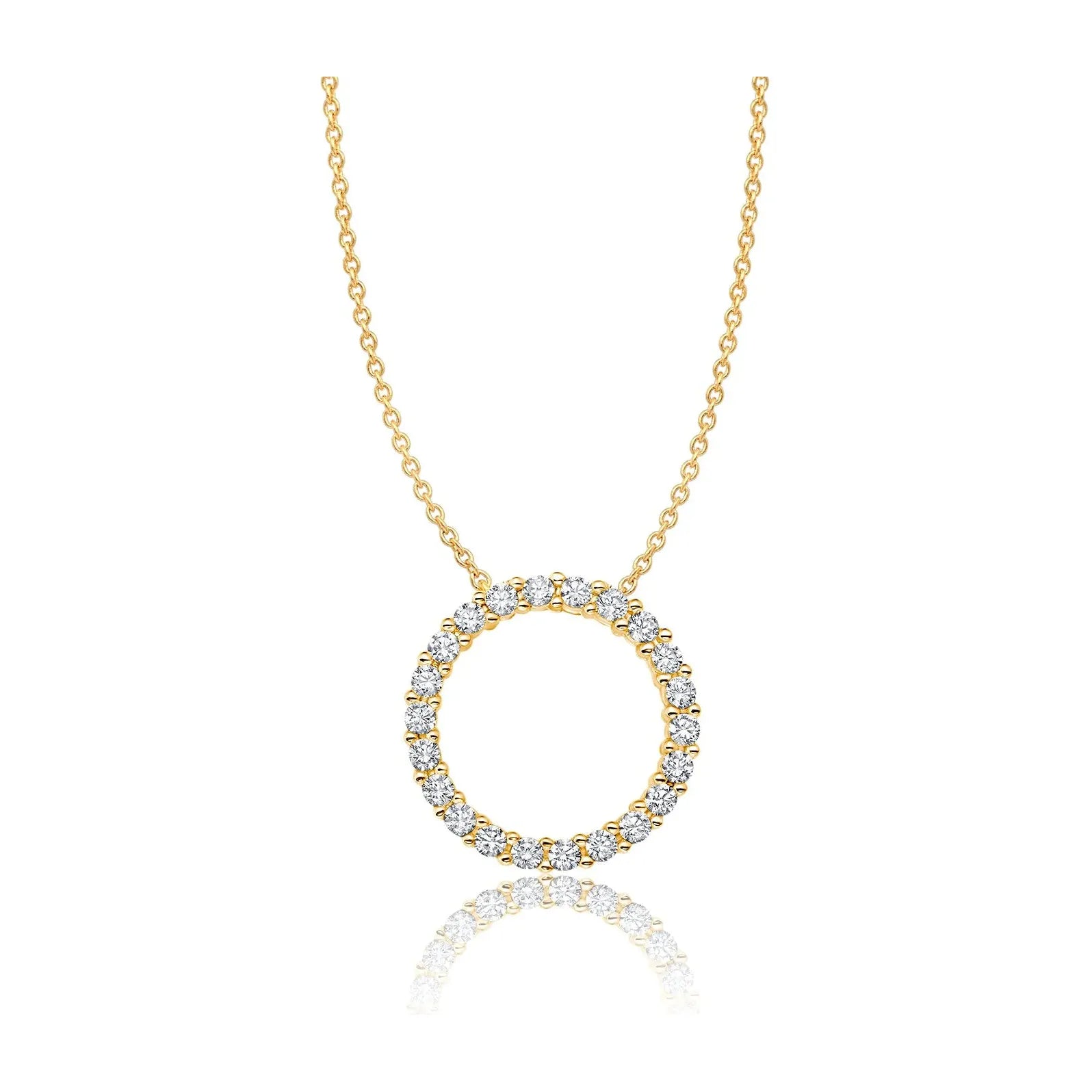Shop Trending Jewelry With Exclusive Savings CRISLU Open Pave Circle Necklace In 18kt Yellow Gold Shop Trending Jewelry With Exclusive Savings CRISLU Open Pave Circle Necklace In 18kt Yellow Gold
