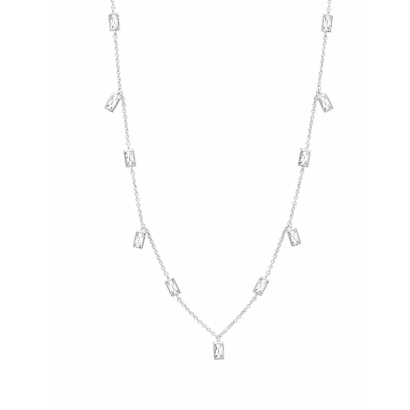 Huge Savings On Timeless Jewelry Collections Crislu Prism Baguette 16" Necklace finished in Pure Platinum Huge Savings On Timeless Jewelry Collections Crislu Prism Baguette 16" Necklace finished in Pure Platinum