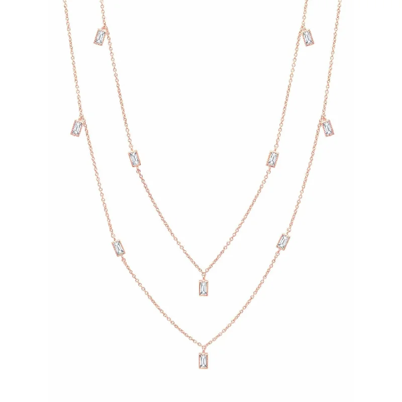 Elegant Jewelry At Unbeatable Offers – Shop Before It's Gone Crislu Prism Baguette 36" Necklace finished in 18KT Rose Gold Elegant Jewelry At Unbeatable Offers – Shop Before It's Gone Crislu Prism Baguette 36" Necklace finished in 18KT Rose Gold