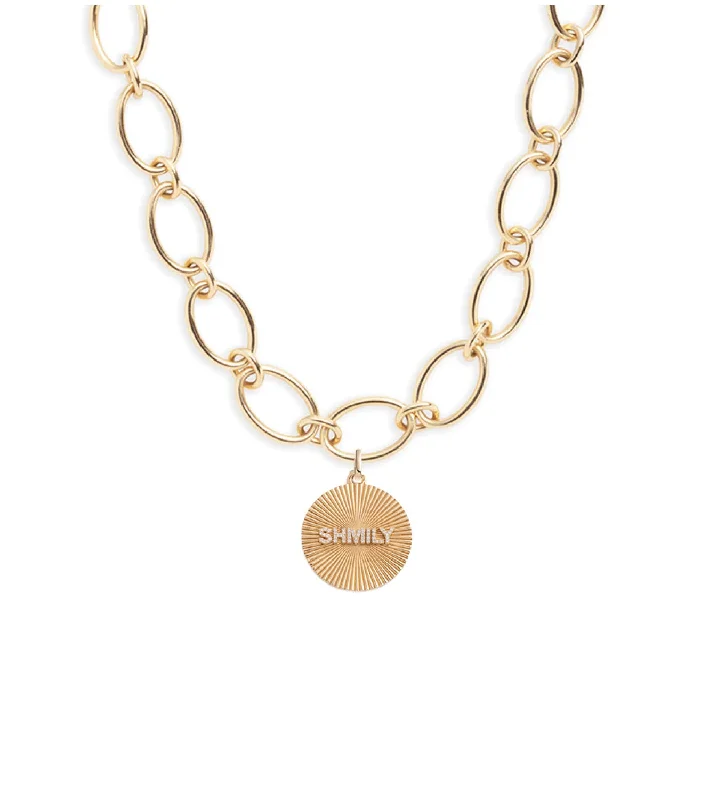 Customized Silver Jewelry For Unique Style Custom Centered Clean Edge Love Token : Oval Link Chain Necklace Customized Silver Jewelry For Unique Style Custom Centered Clean Edge Love Token : Oval Link Chain Necklace