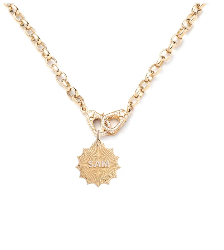 Bold And Beautiful Jewelry Now At Irresistible Prices Custom Centered Radiating Love Token : Heavy Belcher Pave Sister Hook Necklace Bold And Beautiful Jewelry Now At Irresistible Prices Custom Centered Radiating Love Token : Heavy Belcher Pave Sister Hook Necklace