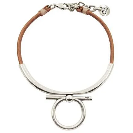 Shop Dazzling Jewelry At The Best Prices CXC  Geo Pendant on Leather Cord- Silver