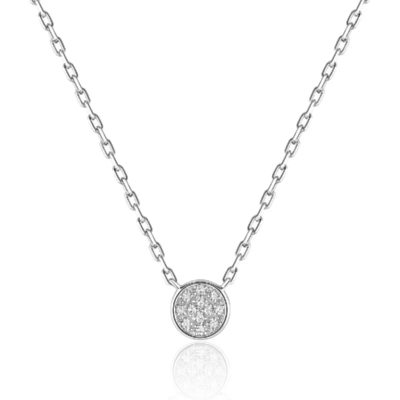 Shop Stylish Jewelry Now And Save Big Diamond Micro Pavé Round 14K Gold Necklace