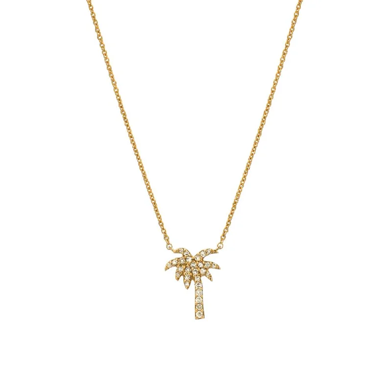 Premium Jewelry Now Available At Special Discounts Diamond Pavé Petite Palm Tree 14K Gold Pendant Necklace Premium Jewelry Now Available At Special Discounts Diamond Pavé Petite Palm Tree 14K Gold Pendant Necklace