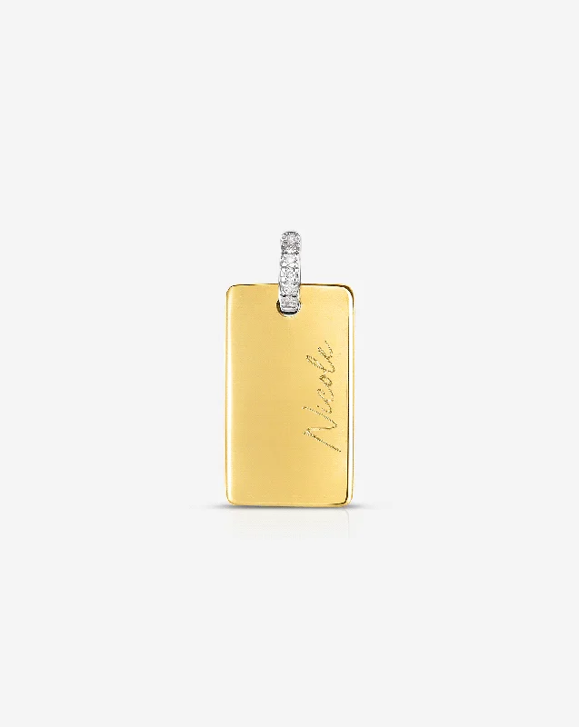 Modern Statement Jewelry For Bold Styling Engravable Rectangle Pendant