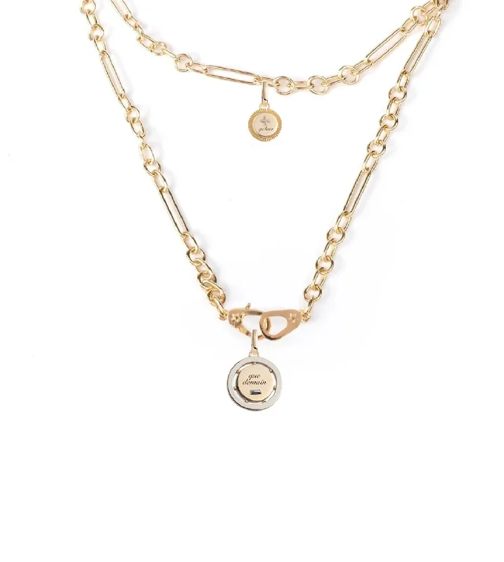 Dainty And Elegant Jewelry Now At Reduced Prices Ever Growing - Vivacity : Double Wrapped Small Mixed Clip Sister Hook Chain Couplet Necklace Dainty And Elegant Jewelry Now At Reduced Prices Ever Growing - Vivacity : Double Wrapped Small Mixed Clip Sister Hook Chain Couplet Necklace