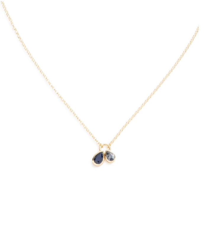 Breathtaking Jewelry, Breathtaking Prices Forever & Always a Pair : Blue Sapphire & Grey Spinel Fine Belcher Stationary Necklace Breathtaking Jewelry, Breathtaking Prices Forever & Always a Pair : Blue Sapphire & Grey Spinel Fine Belcher Stationary Necklace