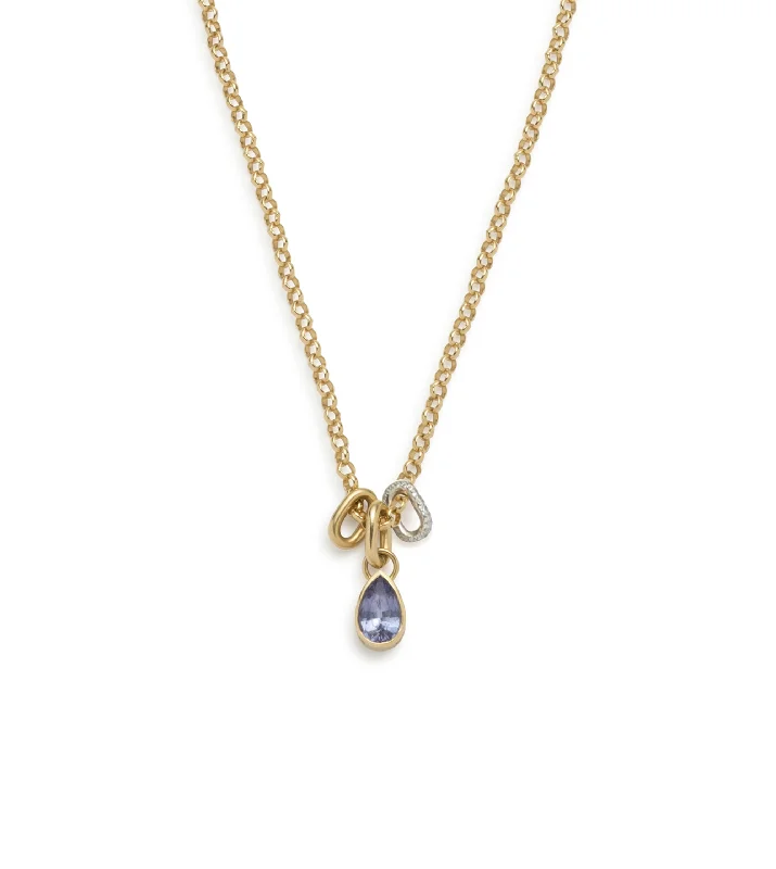 Special Sale On Handcrafted Jewelry – Shop Today Forever & Always a Pair : Lilac Sapphire Medium Belcher Pave Feature Abacus Chain