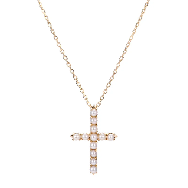 Best Jewelry Deals – Shop Premium Pieces At Great Prices Freshwater Seed Pearl Cross 14K Yellow Gold Pendant Necklace Best Jewelry Deals – Shop Premium Pieces At Great Prices Freshwater Seed Pearl Cross 14K Yellow Gold Pendant Necklace