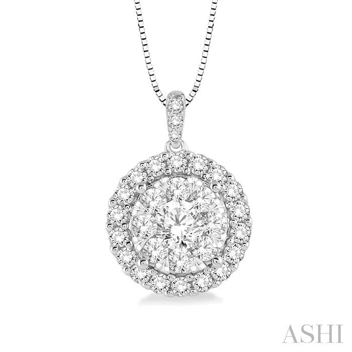 Jewelry Sale – Exclusive Styles At Lower Prices ROUND SHAPE HALO LOVEBRIGHT ESSENTIAL DIAMOND PENDANT